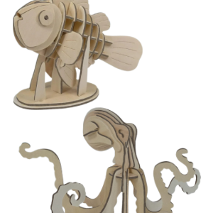 Eco wood puzzle octopus clownfish